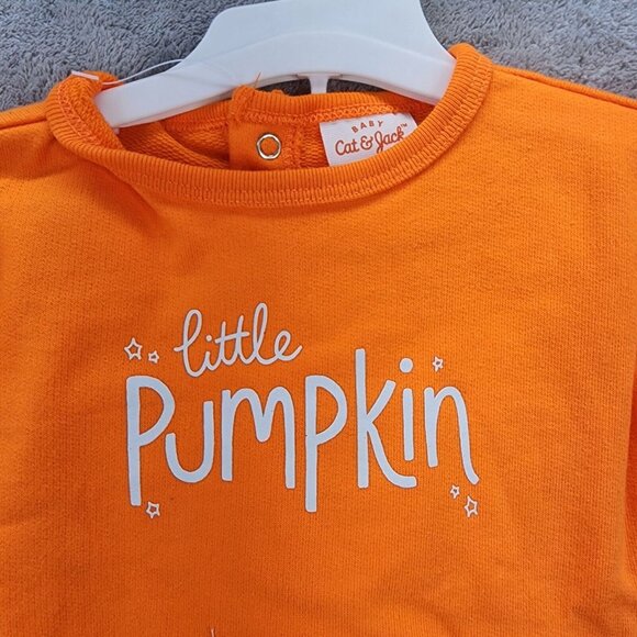 Girls Cat & Jack Little Pumpkin Sweatshirt & Legging Set Halloween 0-3 Months - Picture 2 of 11